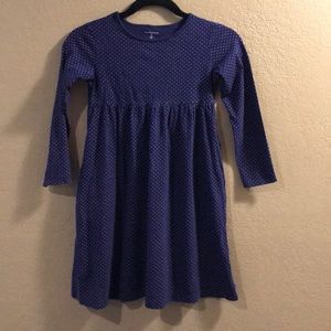 Lands End Polkadot Long Sleeve Dress w/Pockets Size 7